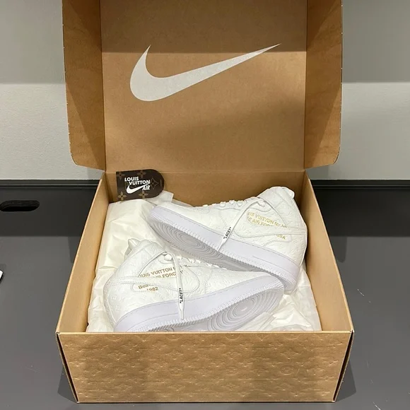 Louis Vuitton X Nike X Virgil Abloh Off-White Air Force One High White - 9 1/2 - Picture 7 of 12